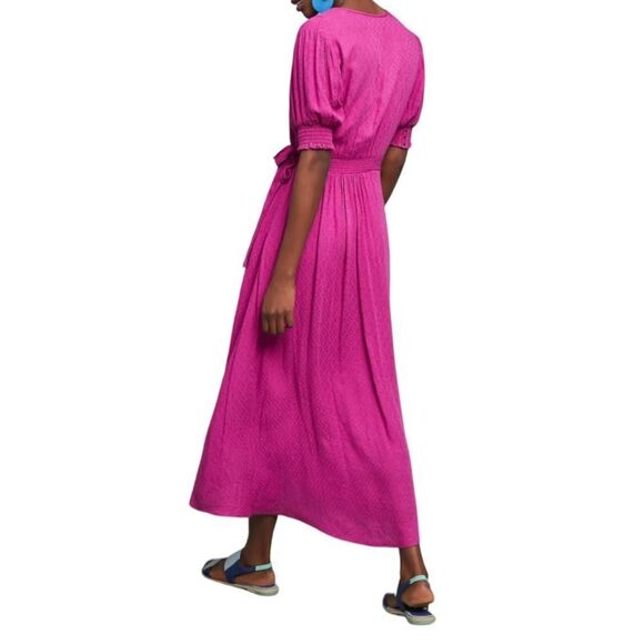 Maeve Brenna Short Sleeved High Low Wrap Dress Raspberry Size 0 - Picture 4 of 9